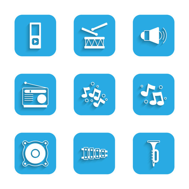 设置音乐音符音调木琴喇叭立体声图片下载