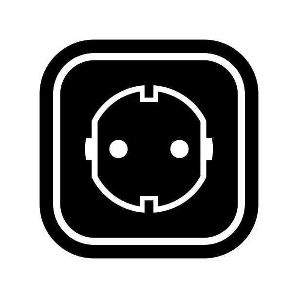 套接字图标。黑方块轮廓。前视图。矢量简单的平面图形插图。孤立的物体在白色背景上。隔离。图片下载