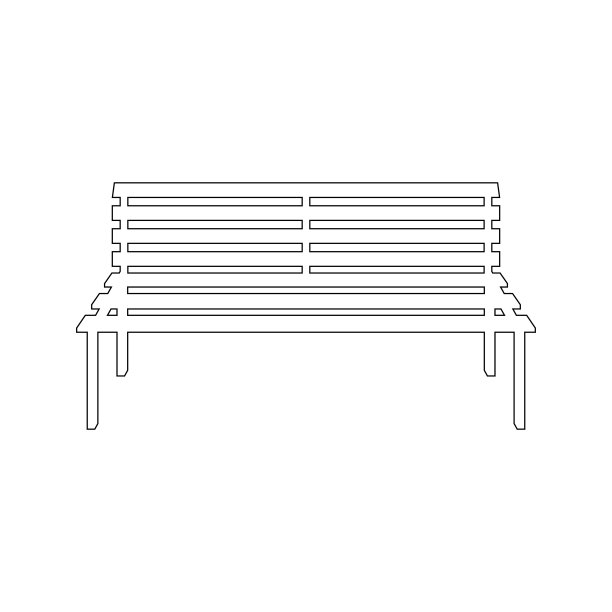 花园长椅、公共公园家具设计。平面矢量图孤立在白色上图片下载