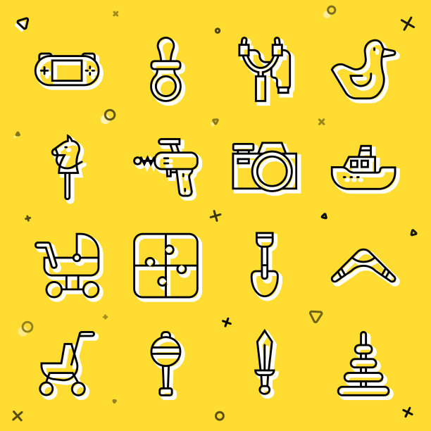 Set line金字塔玩具回旋镖玩具船图片下载