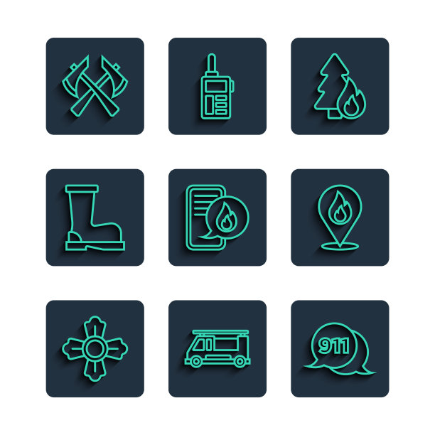 设置线路消防车电话911图片下载