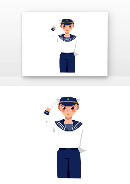 航海日水手人物敬礼图片下载