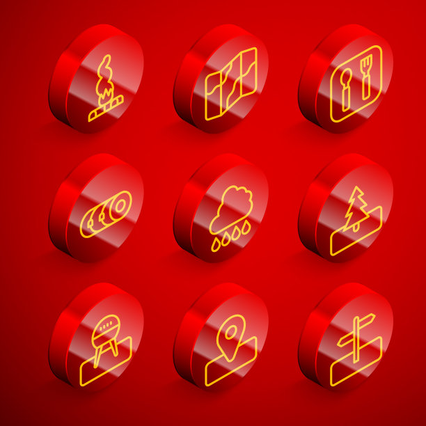 在地图叉上设置线篝火露营和徒步旅行图片下载