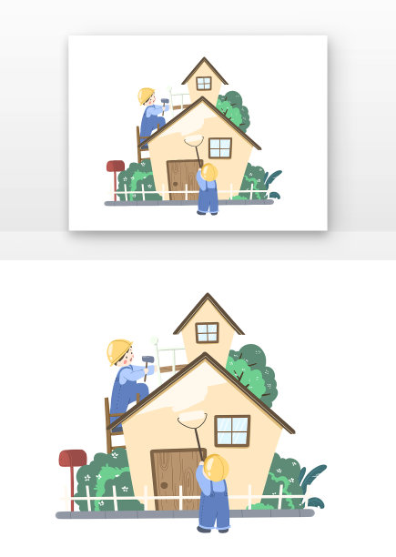 工人装修粉刷房子图片下载