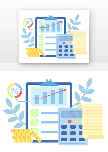 矢量手绘扁平理财元素图片下载