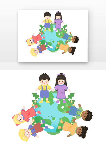 人口日人物站在地球上图片下载