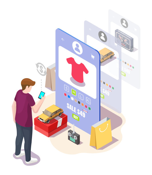 年轻人在网上购物图片下载