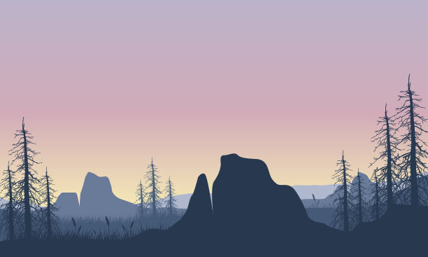 引人注目的森林和山景图片下载