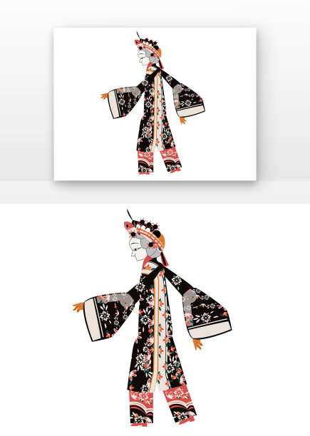 传统文化非遗皮影戏古装人物图片下载