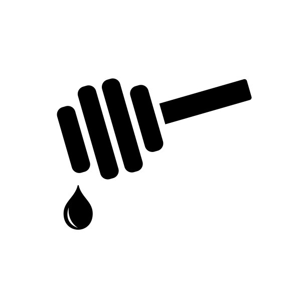 蜂蜜水疗图标在黑色上白色平图片下载