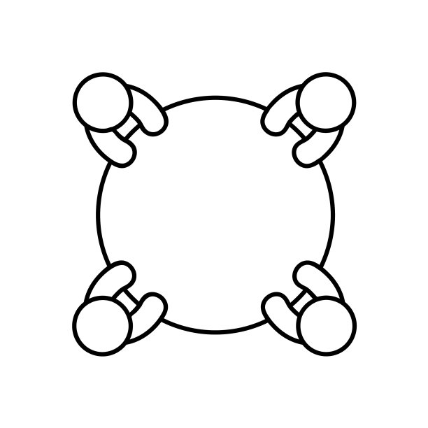 四人商务会议图标组图片下载