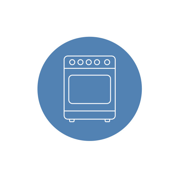 炉子图标孤立在白色背景平图片下载
