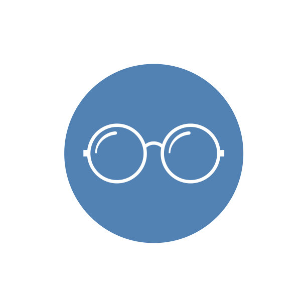 眼镜图标平坦的白色背景eps 10图片下载