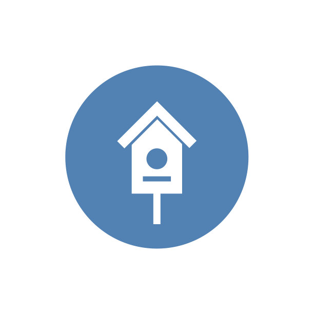 鸟屋花园房子的鸟图标平图片下载