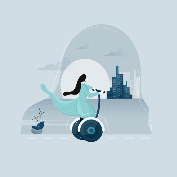 小女孩骑着两轮车图片下载