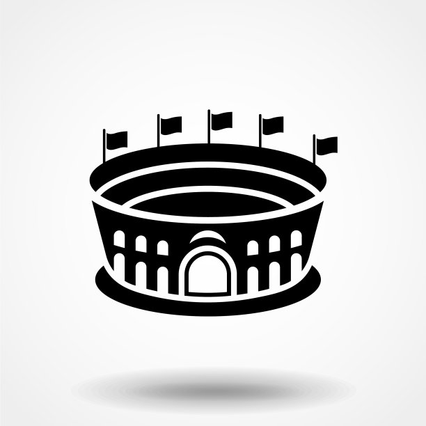 体育场标志图标设计风格扁平化图片下载