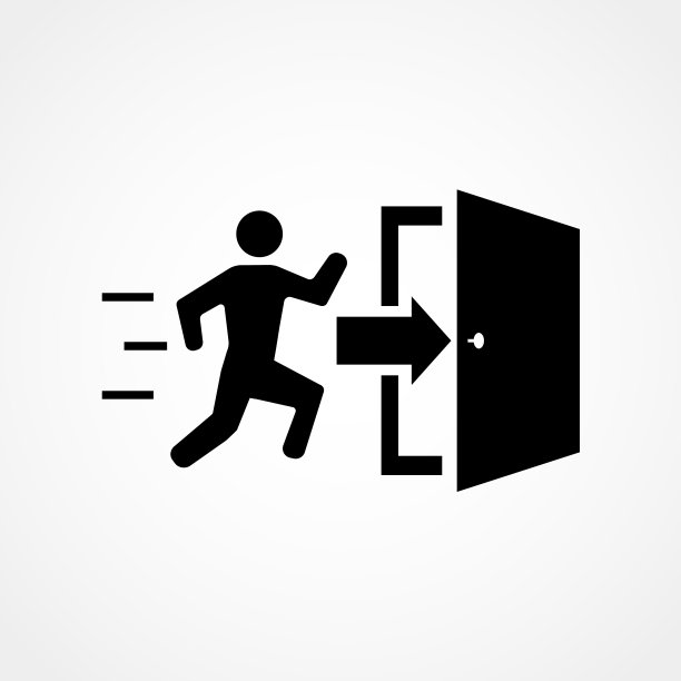 紧急出口逃生路线标志图片下载