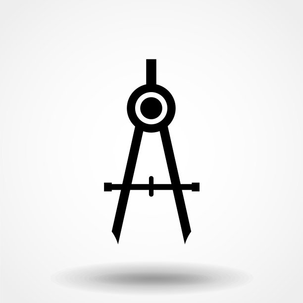 指南针图标在时尚的平面风格孤立上图片下载