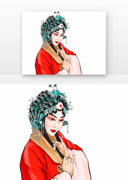 原创元素国潮写实京剧人物图片下载