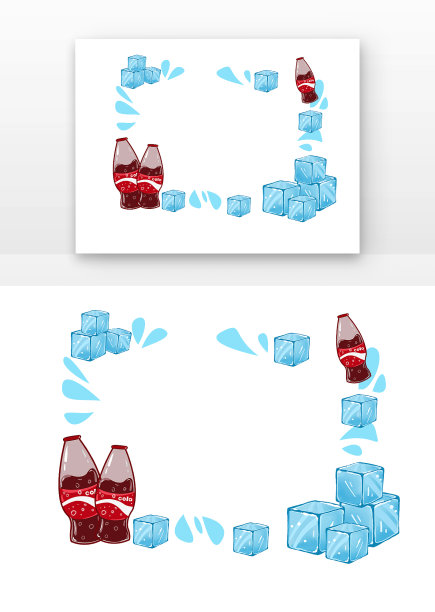 大暑可乐冰块边框图片下载