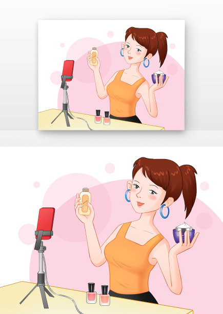 美妆女生主播直播图片下载