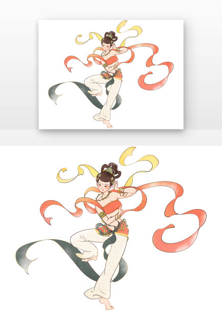 敦煌壁画飞天美女图片下载