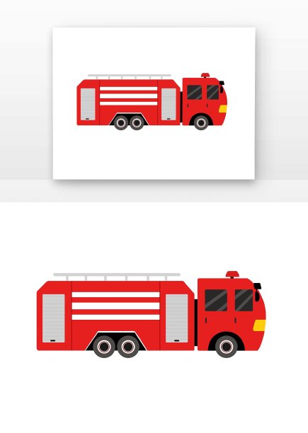 卡通手绘消防车图片下载