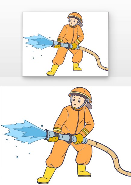 卡通灭火消防员人物图片下载