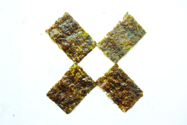 孤立在白色背景上的海苔。紫菜日本食品。干海草表。图片下载
