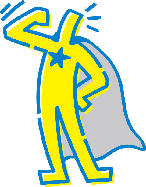 超级英雄图。手绘矢量插图。图片下载