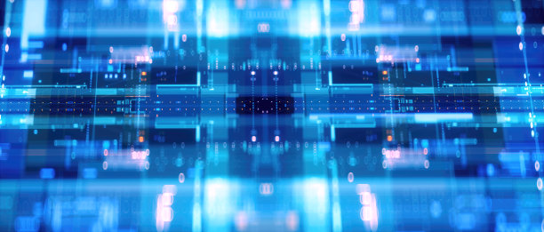 赛博朋克AI的3D渲染。电路板。技术背景。中央计算机处理器CPU和GPU的概念。数字芯片主板。技术科学背景。图片下载