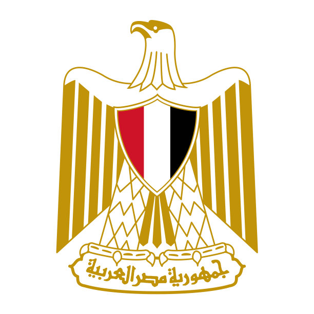 白色背景上孤立的埃及盾形纹章图片下载