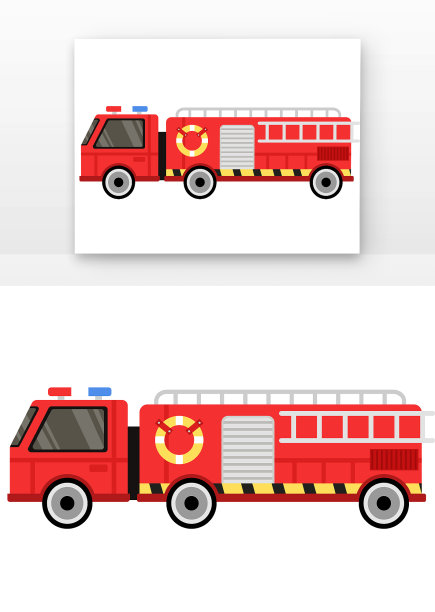 矢量消防车防火安全图片下载