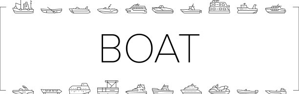 船舶水上运输类型图标集图片下载