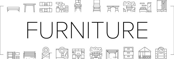 家庭和后院家具图标设置图片下载