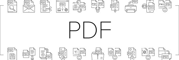 PDF电子文件收集图标集图片下载