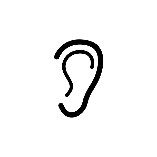 耳朵图标平坦的白色背景eps 10图片下载