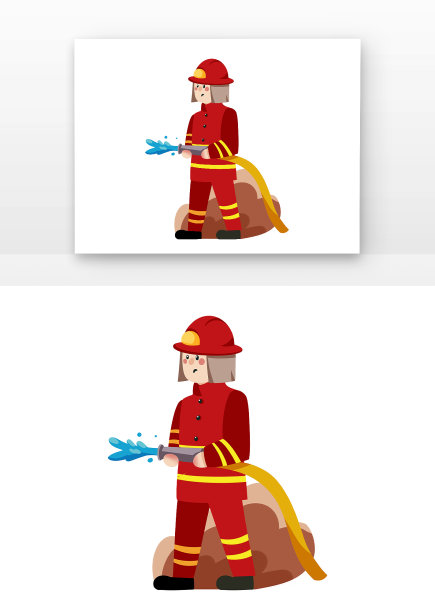 卡通消防员防火灭火图片下载