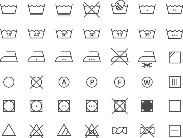 洗衣标签指示线图标的衣服图片下载