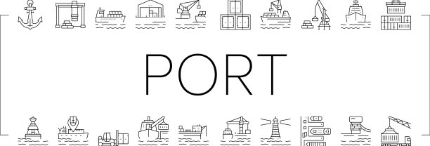 容器端口工具收集图标集图片下载