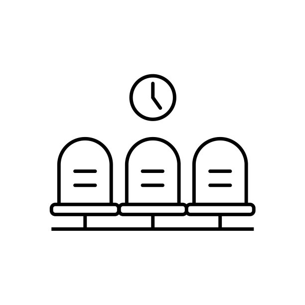 候诊室轮廓图标线性风格标志为图片下载