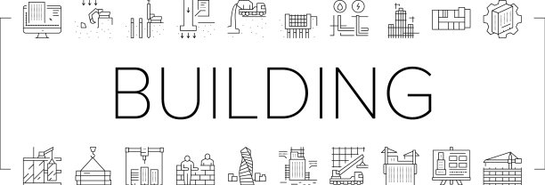 建筑建筑集合图标集图片下载