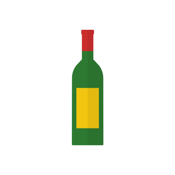 绿色扁平风格酒瓶图标图片下载