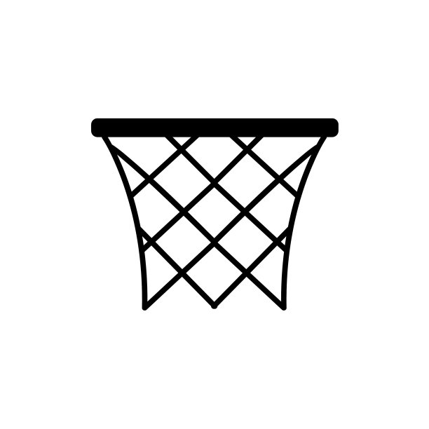白色背景上的篮球框剪影Logo图片下载