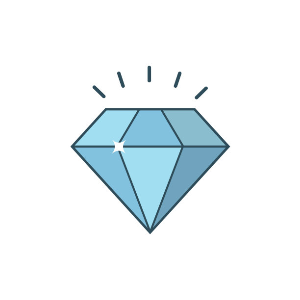 钻石图标平面设计风格现代图片下载