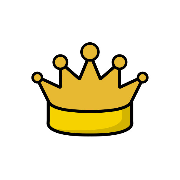 皇冠平面图标标志彩色象形图片下载