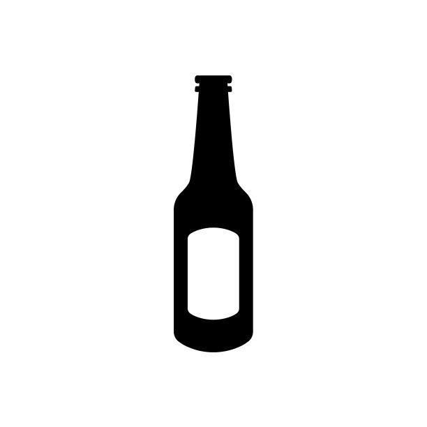 啤酒瓶图形图标黑色标志图片下载