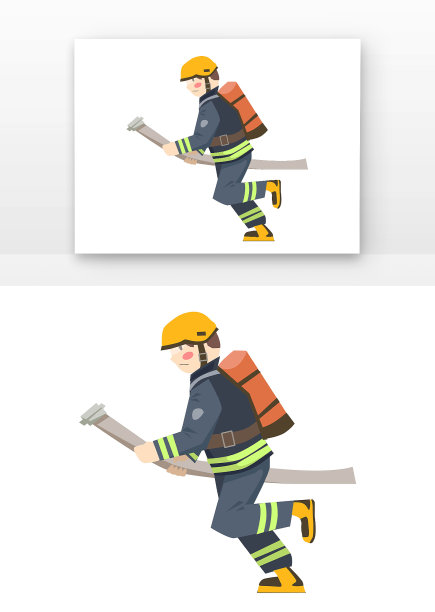 119拿水枪灭火的消防队员图片下载