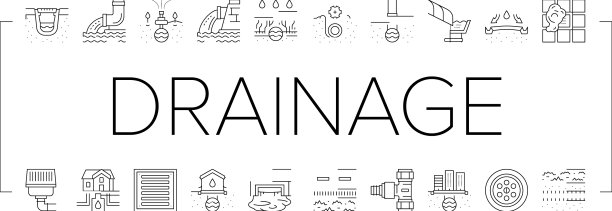 排水系统收集图标集图片下载