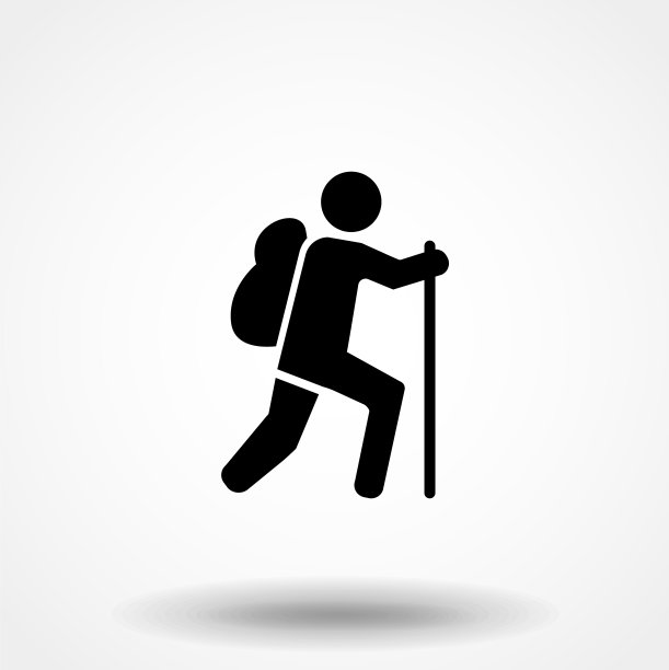 徒步图标上白色背景背包图标图片下载